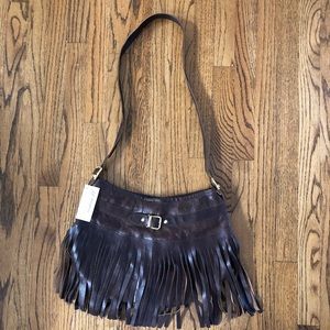 New JJ Winters Julianne Leather Messenger Handbag